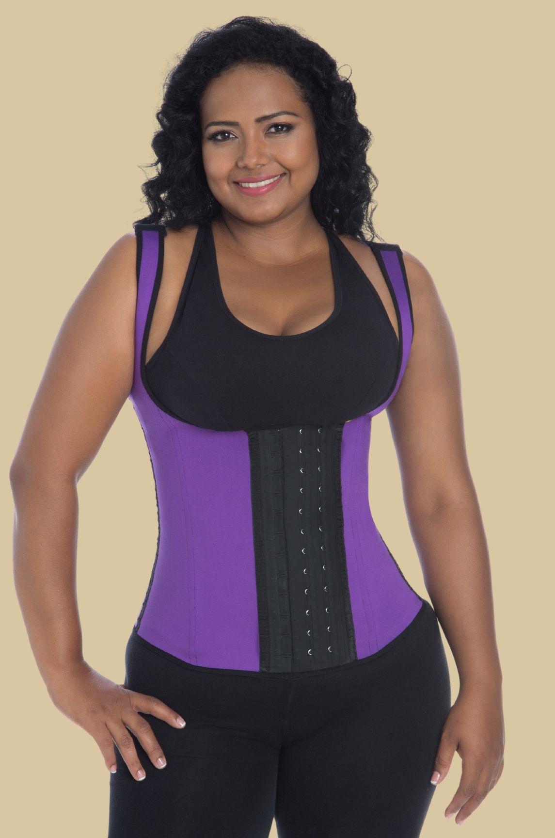 Thick straps latex vest Amazonita
